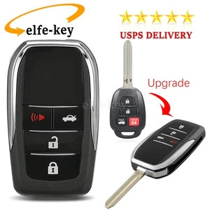 Upgrade for Toyota Camry Corolla RAV4 Yaris 4 Button Flip Car Key Fob Shell Case - Picture 1 of 11