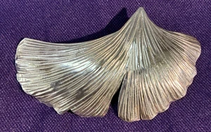 Signierte Courtney Peterson Sterlingsilber GROSSE Lilly Pad Brosche/Anstecknadel/Anhänger - Bild 1 von 7