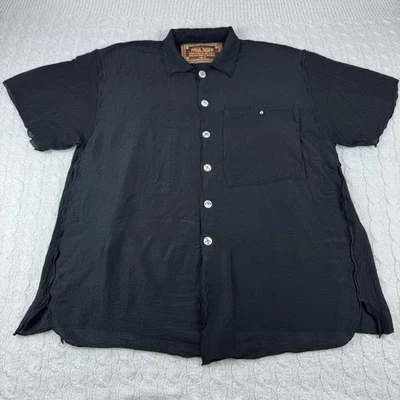 Paul Ropp Blouse Women’s Size 15 Black Oversized 100% Silk Boho Bottom Up - image 1 of 4