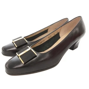 Salvatore Ferragamo Pumps Women's Size 5 Black Leather - Picture 1 of 9