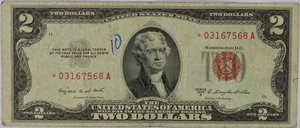 1953 B $2 Dollar Bill Red Seal STAR Note Fine See details - Picture 1 of 2