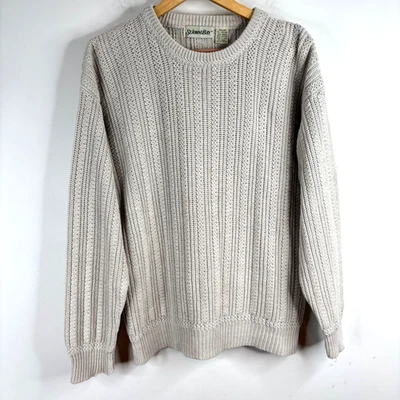 Suéter Pescador Vintage Años 90 St Johns Bay XL Algodón Ramie Gris Costero Otoño Foto 1 de 4