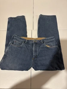 Jeans blu Duluth Trading Co uomo taglia 36x30 foderato in flanella gamba dritta - Foto 1 di 8