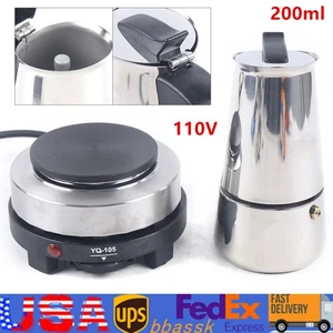 Herdplatte Espressokocher Edelstahl Italienische Kaffeemaschine Maschine Mokkakanne - Bild 1 von 17
