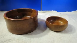 Vintage Mid Century Modern Holz Holzschale 1 x 6" 1 x 3,3/4" 2 HOLZSCHALEN - Bild 1 von 10