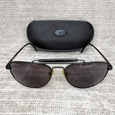 Vintage Costa Del Mar Aviator Sunglasses Black Frame Polarized Lens 64-15 Italy - Image 1 of 4