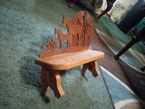 Wooden Handle Carved Decorative Shelf Wall Mount Horse Theme Very Unique Nice  - Picture 1 of 15