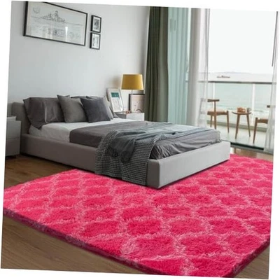 Alfombra de lujo 6x9 pies alfombras peludas para sala de estar, alfombra esponjosa de pelo alto  Foto 1 de 4