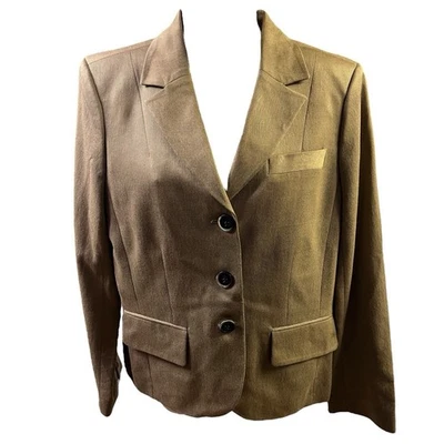 Austin Reed костюм куртка женщин размер 12 желтовато-коричневый классический сшитый профессиональный офис - Изображение 1 из 4