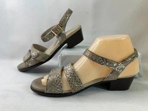 SAS 3 Strap Sandal Gold Animal Print Size 7.5 W - Picture 1 of 7