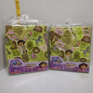Lot of (2) Dora the Explorer Window Curtains Valances Tab Top 56x15 NIP - Picture 1 of 8