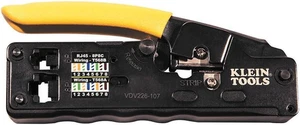 Crimpadora, peladora y cortadora de cables de datos de trinquete compacto para CAT5/6/3 - Imagen 1 de 12