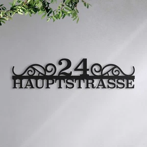 Hausnummer mit Straße - Edelstahl, anthrazit, schwarz - Kostenloser Versand - Bild 1 von 7