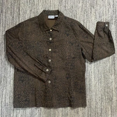 Chico's Design Snakeskin Print Button Down Long Sleeve Shirt Jacket Size Large - Image 1 of 4