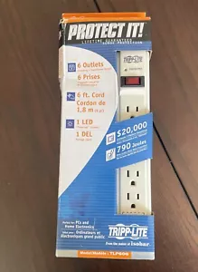 Striscia protezione da sovratensioni Tripp Lite 6 prese, cavo 6 piedi e 1 LED modello TLP606 - Foto 1 di 3