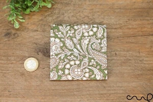 Handmade Mens Cotton Pocket Square Handkerchief Paisley Khaki Wedding Gift - Picture 1 of 10