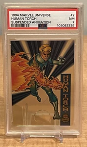 1994 Fleer Marvel Universe Suspended Animation Human Torch #2 PSA 7 - Picture 1 of 2