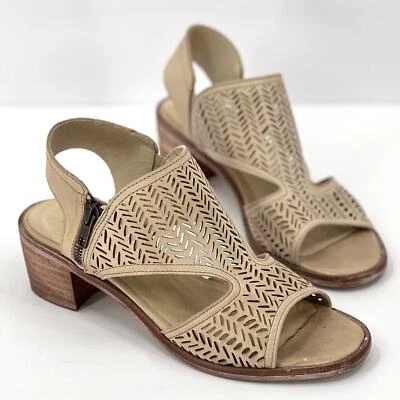 Sandalias de cuero perforado FREE PEOPLE BASKE para mujer 38 color tostado tacón bloque zapato cómodo Foto 1 de 4