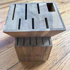 Bloque de cuchillos de 13 ranuras de madera de acacia Pioneer Woman nuevo sin etiquetas - Imagen 1 de 7