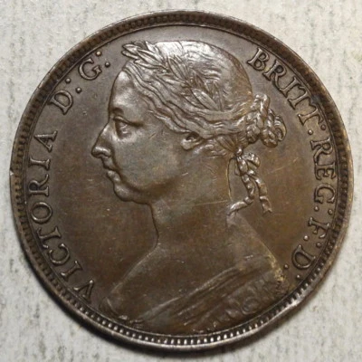 Great Britain Penny 1891, Choice Very Fine, Nice Original Coin  1008-15 - Image 1 of 3