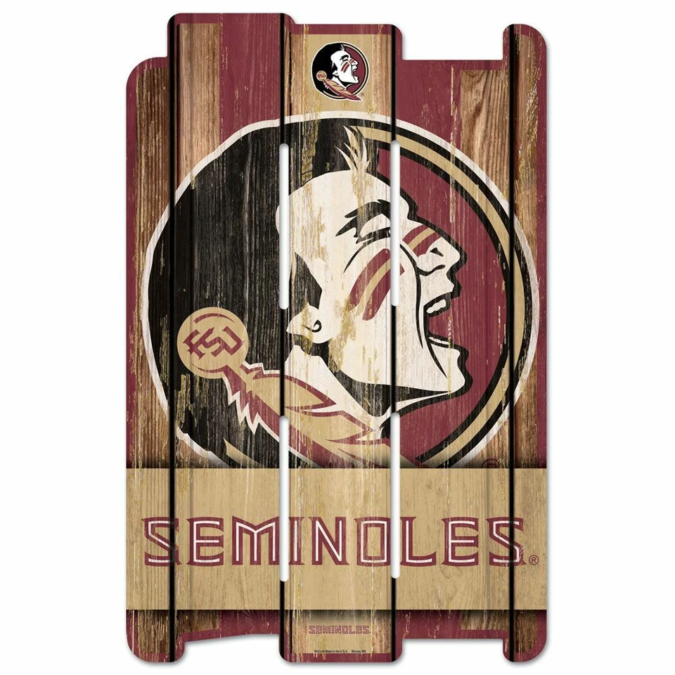 FLORIDA STATE SEMINOLES FENCE WOOD SIGN 11"X17'' NEW WINCRAFT 👀 - Image 1 of 1
