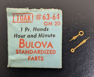 NOS Genuine Bulova 10AK GM 20 Set of Hands Watch #63/64 - Gold Tone - Modern