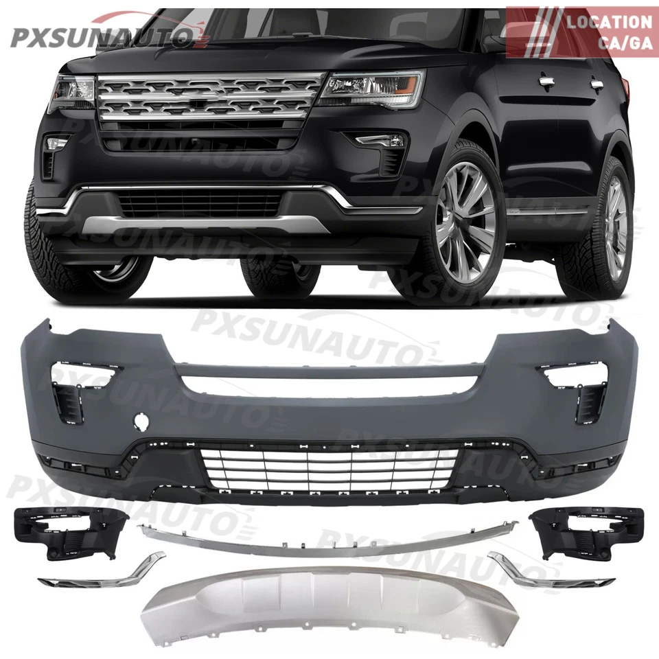 Front Bumper Cover Front Bumper Kit For Ford Explorer 2018-2019 - Imagem 1 de 4