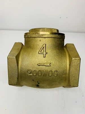 4" Threaded Brass Swing Check Valve 200 WOG - Image 1 of 4