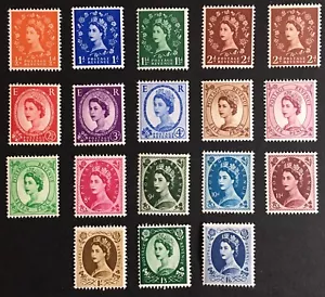 GB QEII 1955 Wildings Edwards Crown SG540 - SG556 Set of 18 Mint (2) - Picture 1 of 1