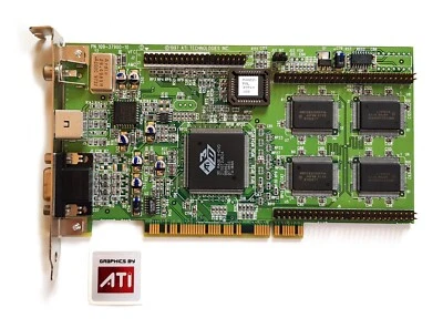ATI 3D Rage II PCI Graphics Card + 4MB DVD 109-37900-10 TV Output S-VIDEO VGA - Image 1 of 4