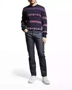 Rag & Bone Blue Men's Wesley Fair Isle Sweater 100% Wool, Size 2XL NWT! $395 - Picture 1 of 7