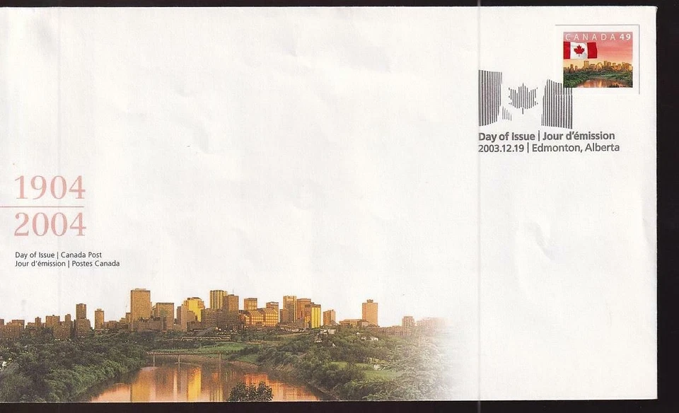 Canadá FDC 2003 bandera sobre Edmonton, bobina 49¢, sc#2011 Foto 1 de 1