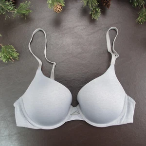 Reggiseno Victoria's Secret 34C grigio imbottito ferretto chiusura regolabile schiena - Foto 1 di 11