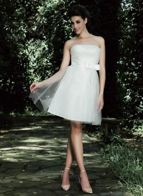 Einzelstück HBH Brautmode I Kurzes Brautkleid Hochzeitskleid m. Schleier  Gr.42 - Bild 1 von 2