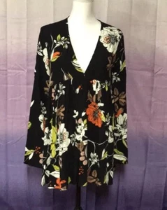 Free People Dress, XS, Black, Floral Design, 100% Rayon, Mini - Picture 1 of 6