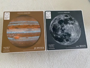 LOT OF 2 CELESTIAL JIGSAWS PUZZLES - THE MOON & JUPITER - BRAND NEW - SEALED - Picture 1 of 6