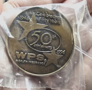 WPS Health Insurance 50th Anniversary Brass Coin 1946-1996 Sealed - Picture 1 of 3