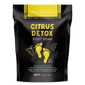 Citrus Detox Foot Soak w/ Epsom Salt Calluses Immune Boost Damaged Nail Pedicure - Picture 1 of 11