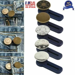 1-5X Jeans Regolabili Bottone Retrattile Bottone Esteso Staccabile per Pantaloni US - Foto 1 di 17
