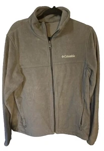 Columbia Mens L Polar Fleece Full Zip Up Jacket Gray 1806 - Picture 1 of 5