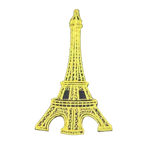 Distintivo Toppa Torre Eiffel Giallo Ricamato Ferro su Cucito per Vestiti 10x5,5cm - Foto 1 di 1