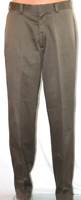 Pantalones de vestir Axis para hombre marrón caqui 36x32 bolsillos cremallera 100 % algodón Foto 1 de 4