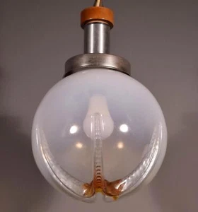 Vintage Murano Hanging Ball Lamp/Chandelier/Pendant Light w/Sea Star Impression - Picture 1 of 9