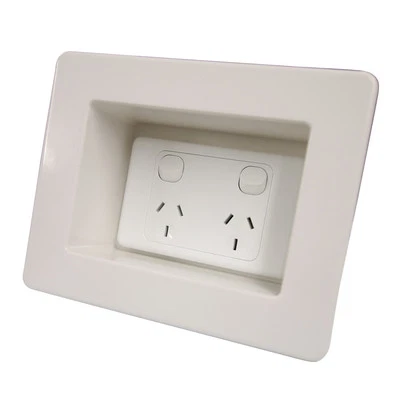 Recessed Point - Flush Box Kit - White Wall Box / Hidden GPO INCLUDES Powerpoint - image 1 of 4