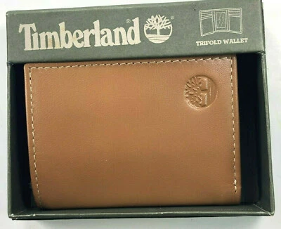 TIMBERLAND / LT. TAN / Premium Genuine Quality Leather Tri Fold w/Gift Box $55 - Image 1 of 4