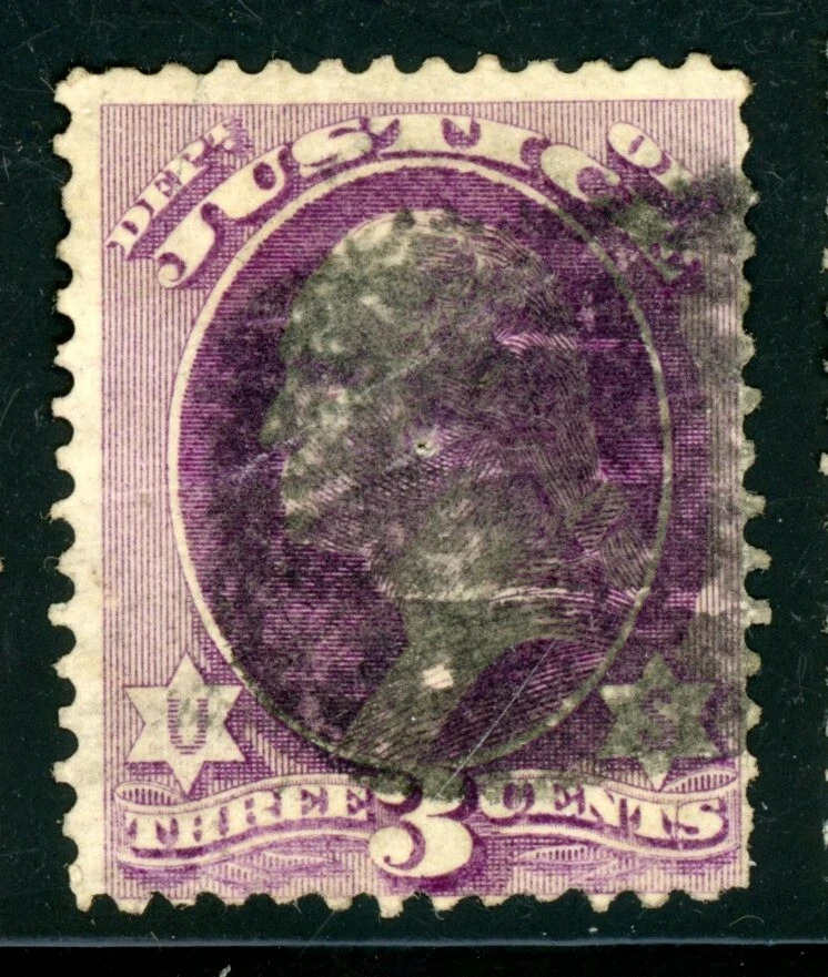 USA  O27 USED 3c JUSTICE OFFICIAL - Image 1 of 1