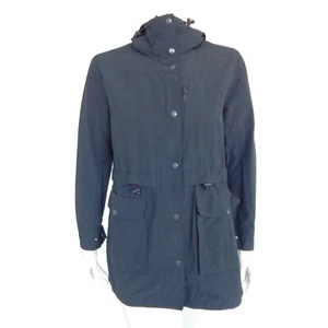 J. CREW Classic Midnight Blue Rain Coat Hooded Trench Jacket Women's XXS - 037 - Picture 1 of 6