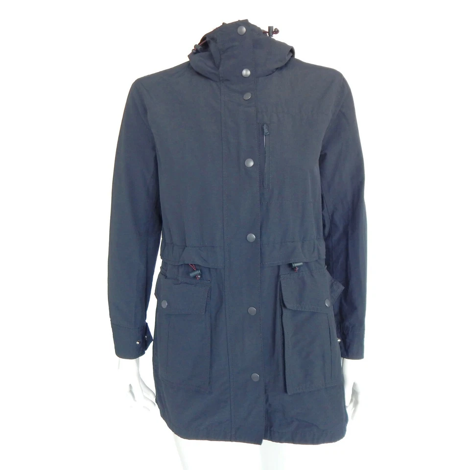 J. Abrigo de lluvia CREW clásico azul medianoche chaqueta de trinchera con capucha para mujer XXS - 037 Foto 1 de 4