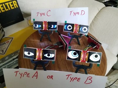 Ojos animados (1 par) para accesorios ETC, basados en Uncanny Eyes de Adafruit, ESP32 Foto 1 de 4