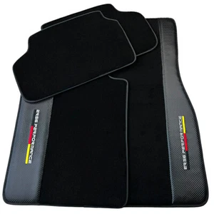Black Floor Mats for BMW 6 Series M6 E63 Coupe (2005-2010) with Carbon | ER56 - Picture 1 of 15